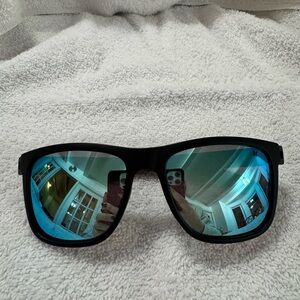 Hurley Black Sunglasses with Blue Reflective Lenses